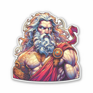Pegatina griego de Dios Zeus