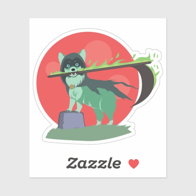 Pegatina Grim Reaper Puppy (Hoja)