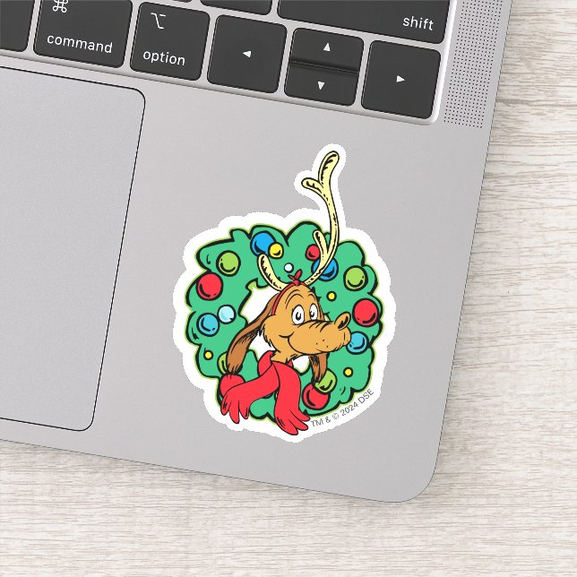 Pegatina Grinch | Corona de Navidad Max (Detalle)