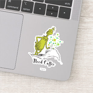Pegatina Grinch   Divertida Necesito Café