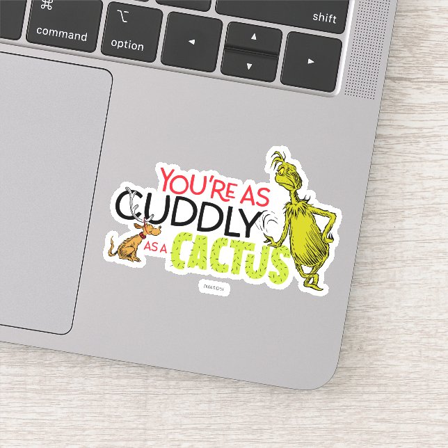 Pegatina Grinch | Eres tan astuto como una cita de Cactus (Detalle)