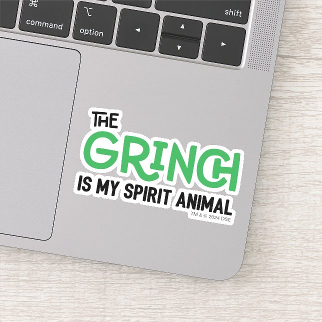 Pegatina Grinch es mi Animal Espiritual Cita (Detalle)