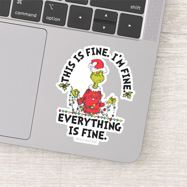 Pegatina Grinch | Everything is Fine (Detalle)