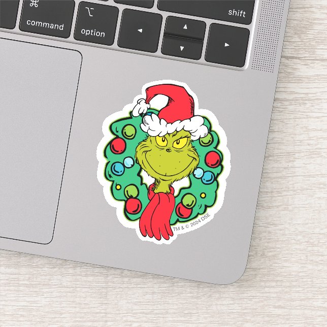 Pegatina Grinch | Navidades de la guirnalda de vacaciones (Detalle)