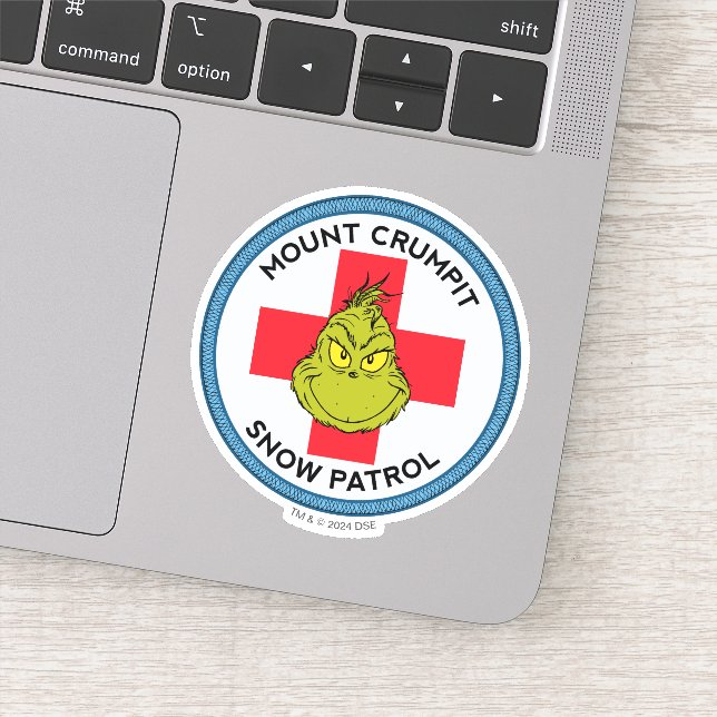 Pegatina Grinch | Patrulla de nieve del Mt. Crumpit (Detalle)