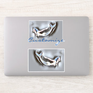 Pegatina Gris de la sirena de baño Thunder_Cove