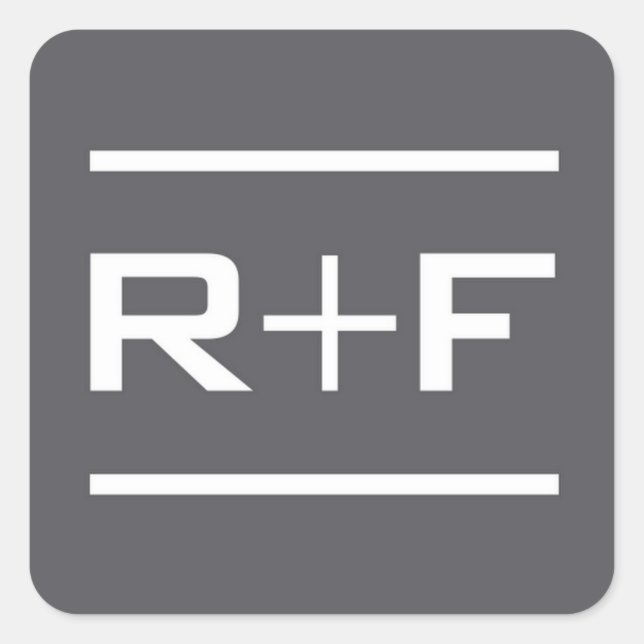 Pegatina gris R+F (Anverso)