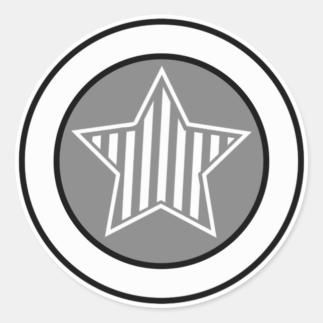 Pegatina gris y estrella blanca (Anverso)