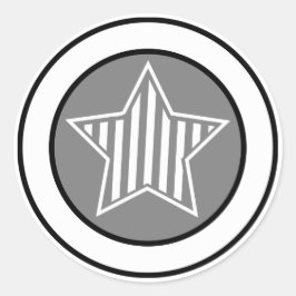 Pegatina gris y estrella blanca