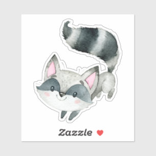 Pegatina Gris y rosa ilustracion lindo gato