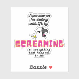 Pegatina Gritando Cockatoo con texto