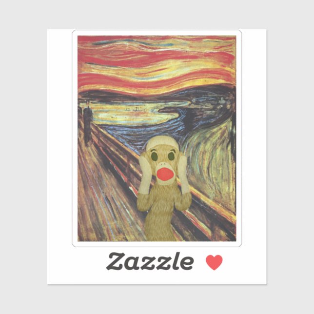 Pegatina Grito de mono de sock (Hoja)