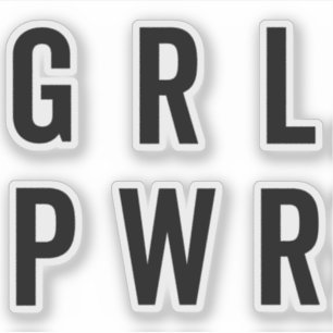 Pegatina GRL PWR / Cita feminista de poder Chica