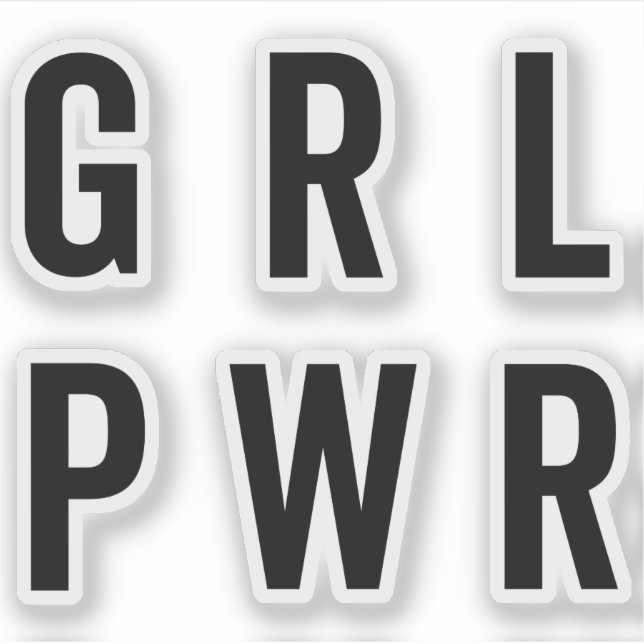 Pegatina GRL PWR / Cita feminista de poder Chica (Anverso)
