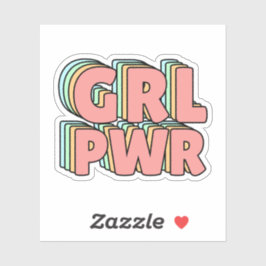 Pegatina GRL PWR Pastel