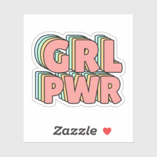 Pegatina GRL PWR Pastel