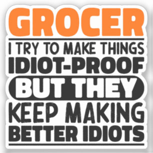 Pegatina Grocer Intento Hacer Las Cosas Divertidas Grocer