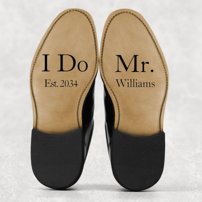 Pegatina Groom Boda Shoes Personalizado Sr. I Do Vinyl Pega (Groom Wedding Shoes Custom Mr I Do Vinyl Sticker
)