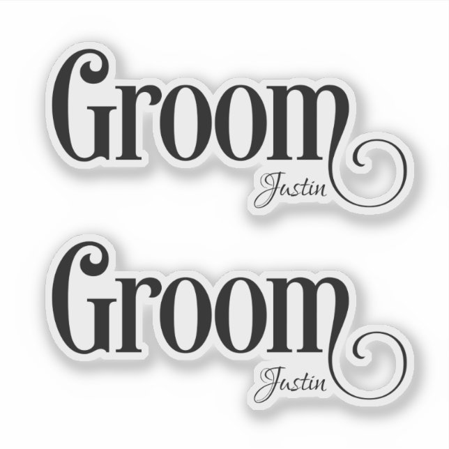 Pegatina Groom Personalizado (Anverso)