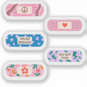 Pegatina Groovy Band Aid - Diseño Motivacional De Curación 