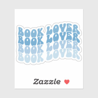Pegatina Groovy Book Lover Blue Multicololor Retro Vinyl
