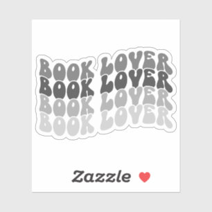 Pegatina Groovy Book Lover Gray Multicolored Retro Vinyl
