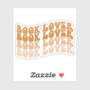 Pegatina Groovy Book Lover Naranja Multicolored Retro Vinyl