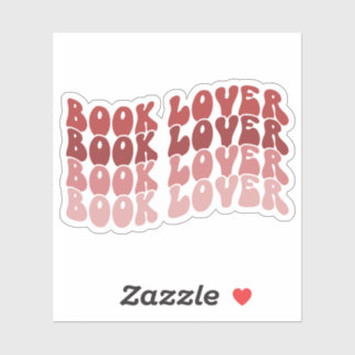 Pegatina Groovy Book Lover Red Multicololor Retro Vinyl