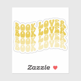 Pegatina Groovy Book Lover Yellow Multicololor Vinyl Retro