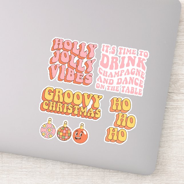 Pegatina Groovy Christmas Sticker Pack (Detalle)