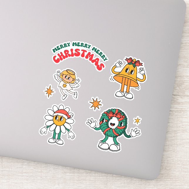 Pegatina Groovy Christmas Sticker Pack (Detalle)
