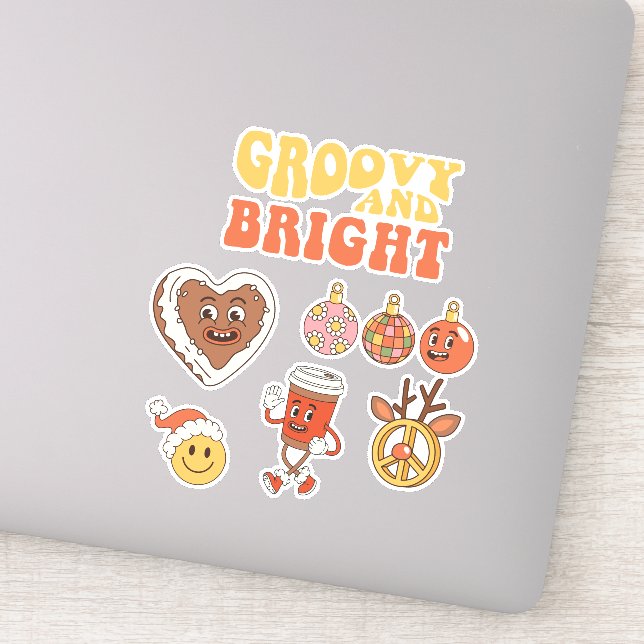 Pegatina Groovy Christmas Sticker Pack (Detalle)