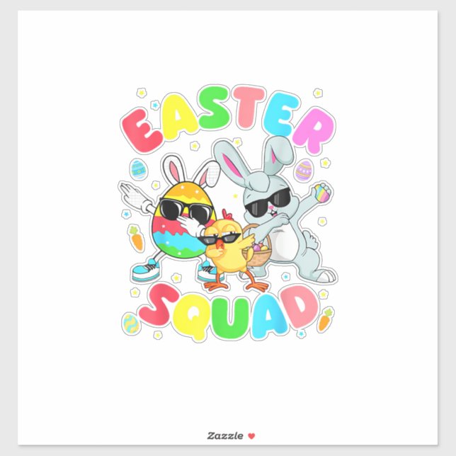 Pegatina Groovy Funny Rabbit Egg Chick Easter Squad Day Men (Hoja)