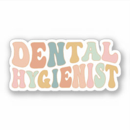 Pegatina Groovy Higienismo dental Higiene dental Salud oral