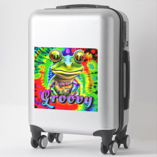 Pegatina Groovy Hippie Trippy Frog Psychedelic