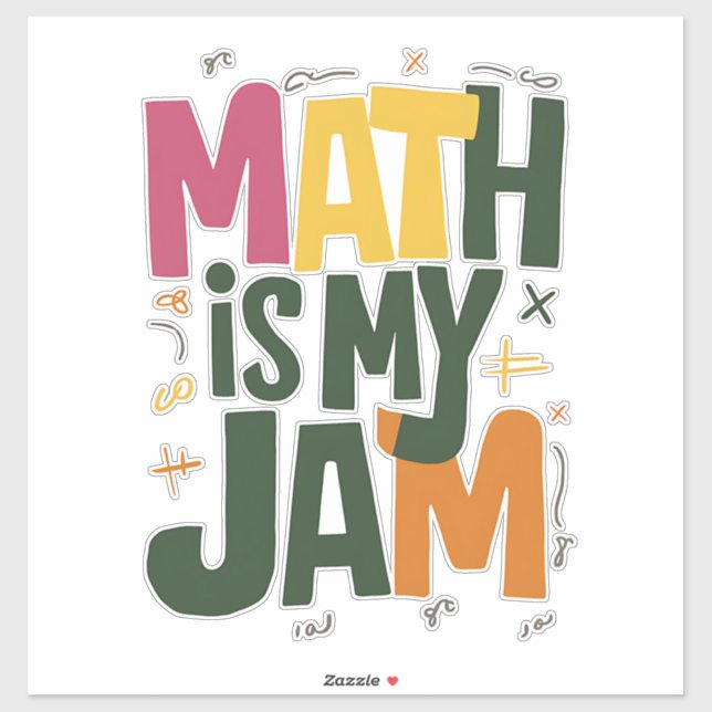 Pegatina Groovy Math es mi jam primer día de regreso a clas (Hoja)