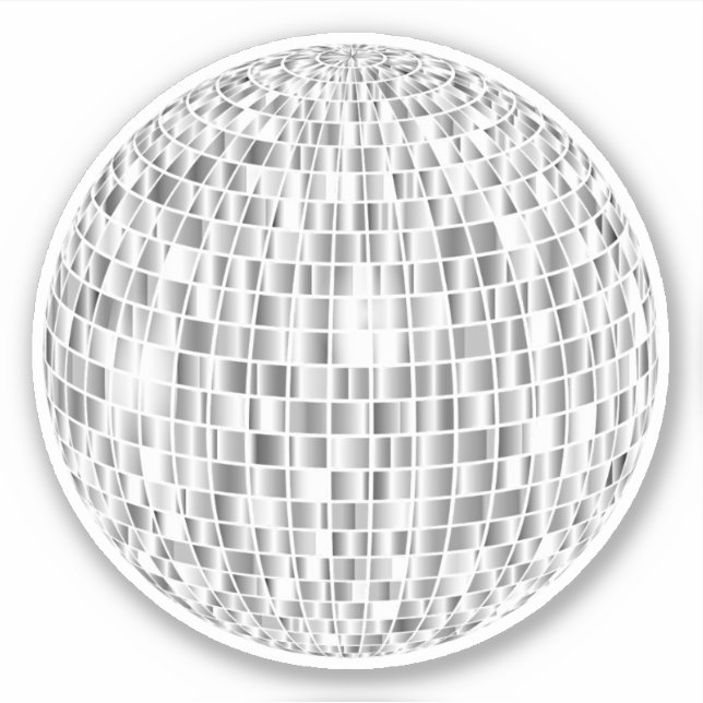 Pegatina Groovy Retro Disco Ball - Guay Silver Vib (Anverso)