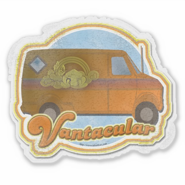 Pegatina Groovy Vantacular Seventies Van (Anverso)