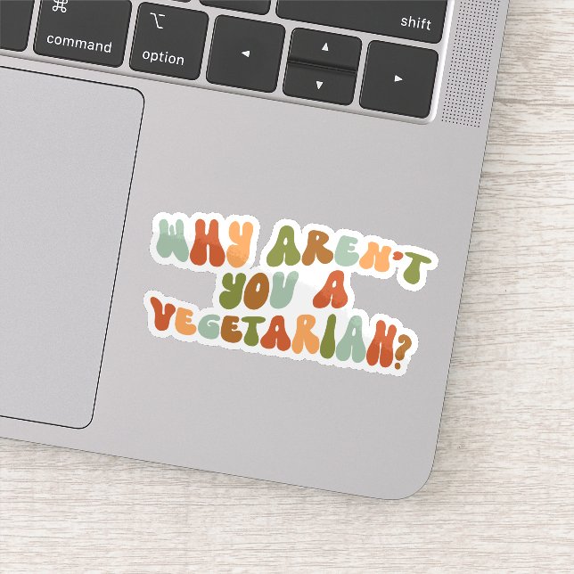 Pegatina Groovy y Retro ¿Por qué no eres vegetariano? (Detalle)