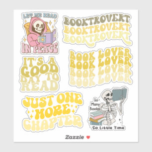 Pegatina Groovy Yellow Book Lover & Reading Pack of Vinyl