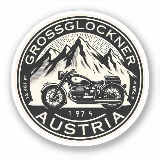 Pegatina Grossglockner High Alpine Road austriard alps moto (Anverso)