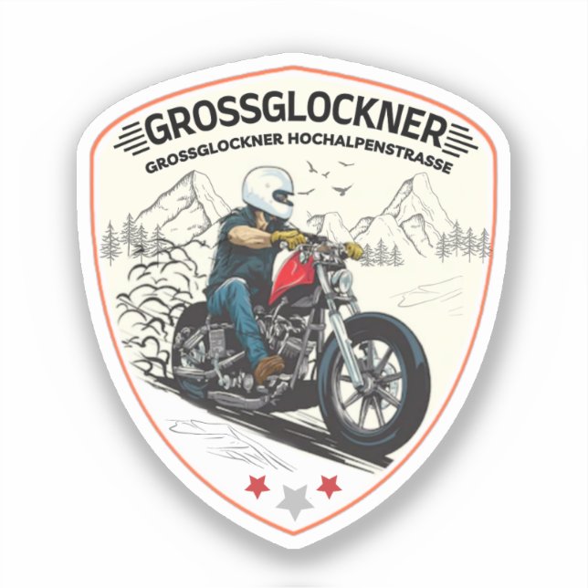 Pegatina Grossglockner High Alpine Road austriard alps moto (Anverso)