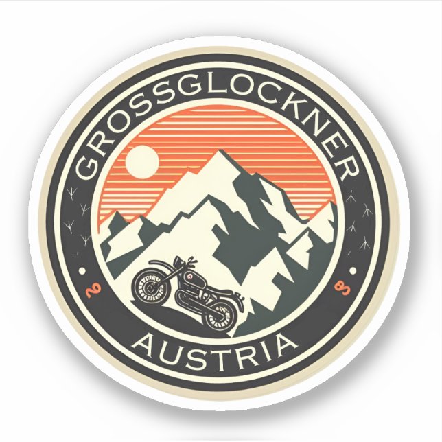 Pegatina Grossglockner High Alpine Road austriard alps moto (Anverso)