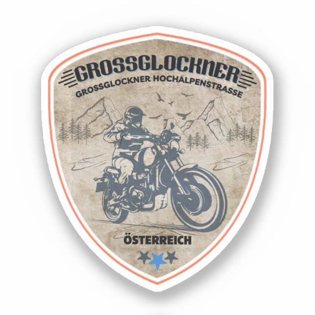 Pegatina Grossglockner High Alpine Road austriard alps moto (Anverso)