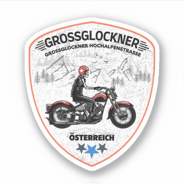 Pegatina Grossglockner High Alpine Road austriard alps moto (Anverso)