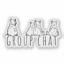 Pegatina Group Chat Cute Bears
