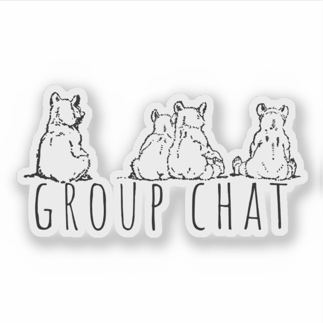 Pegatina Group Chat Cute Bears (Anverso)