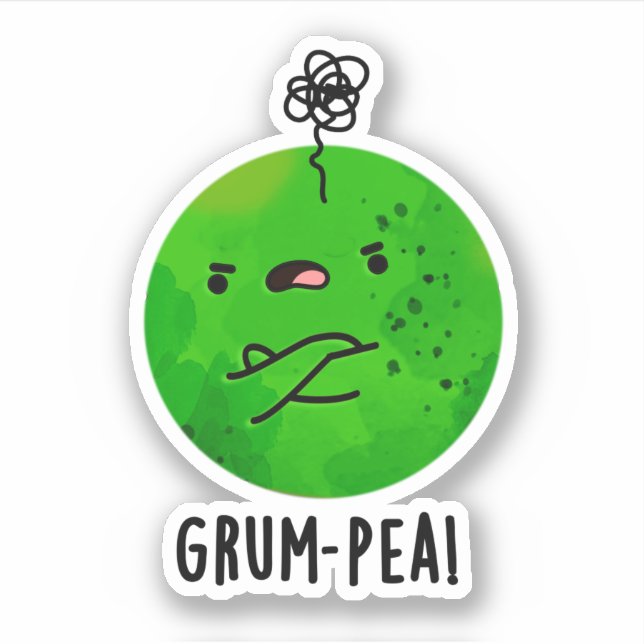 Pegatina Grum-pea Funny Veggie Pun (Anverso)