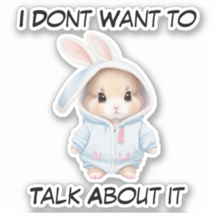 Pegatina Grumpy Bunny Mood: No quiero hablar de eso