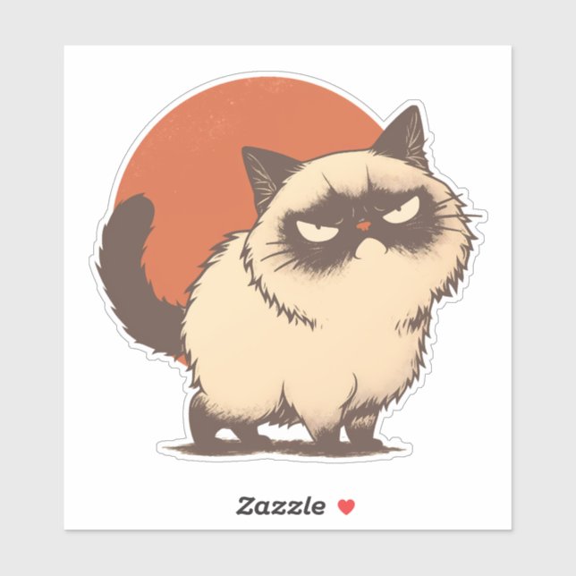 Pegatina Grumpy Cat Anime Chibi Meme (Hoja)